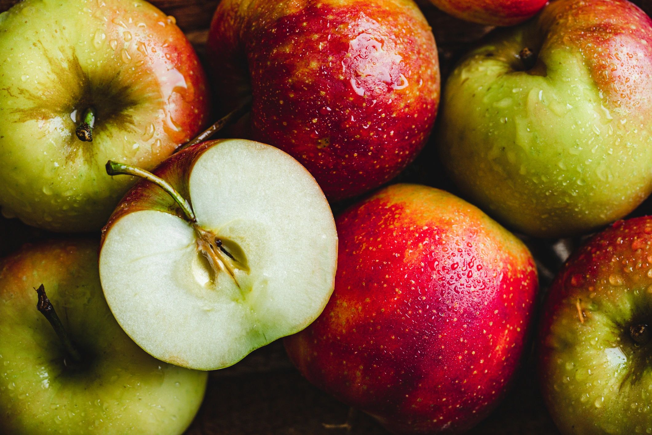 Freshly harvested apples